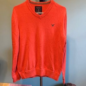 American Eagle Outfitters Men’s Medium V-Neck Orange Sweater EUC